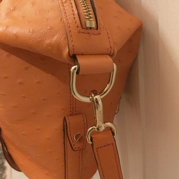 Michael Kors Orange Ostrich Satchel - Picture 3 of 6
